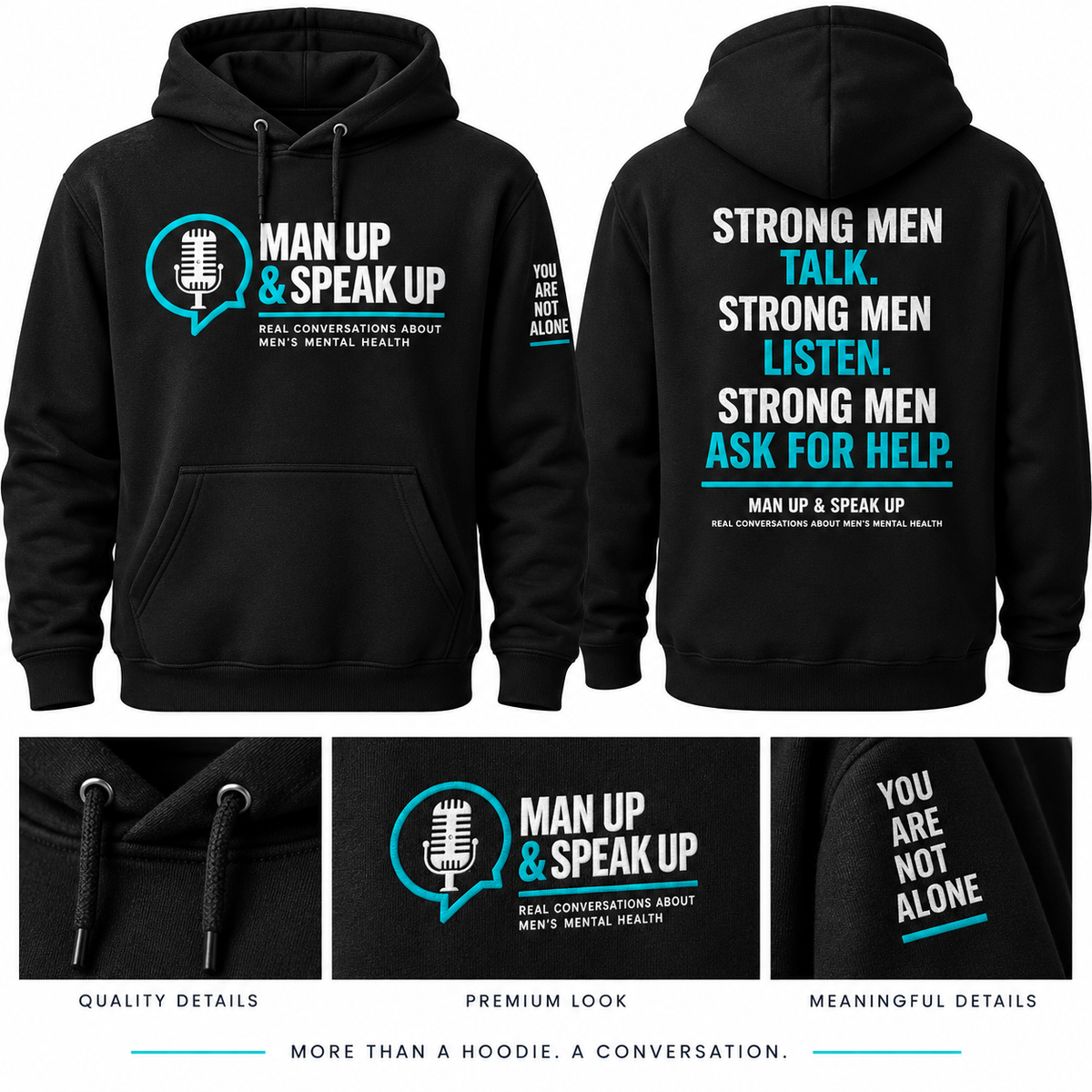 Man Up & Speak Up hoodie product details